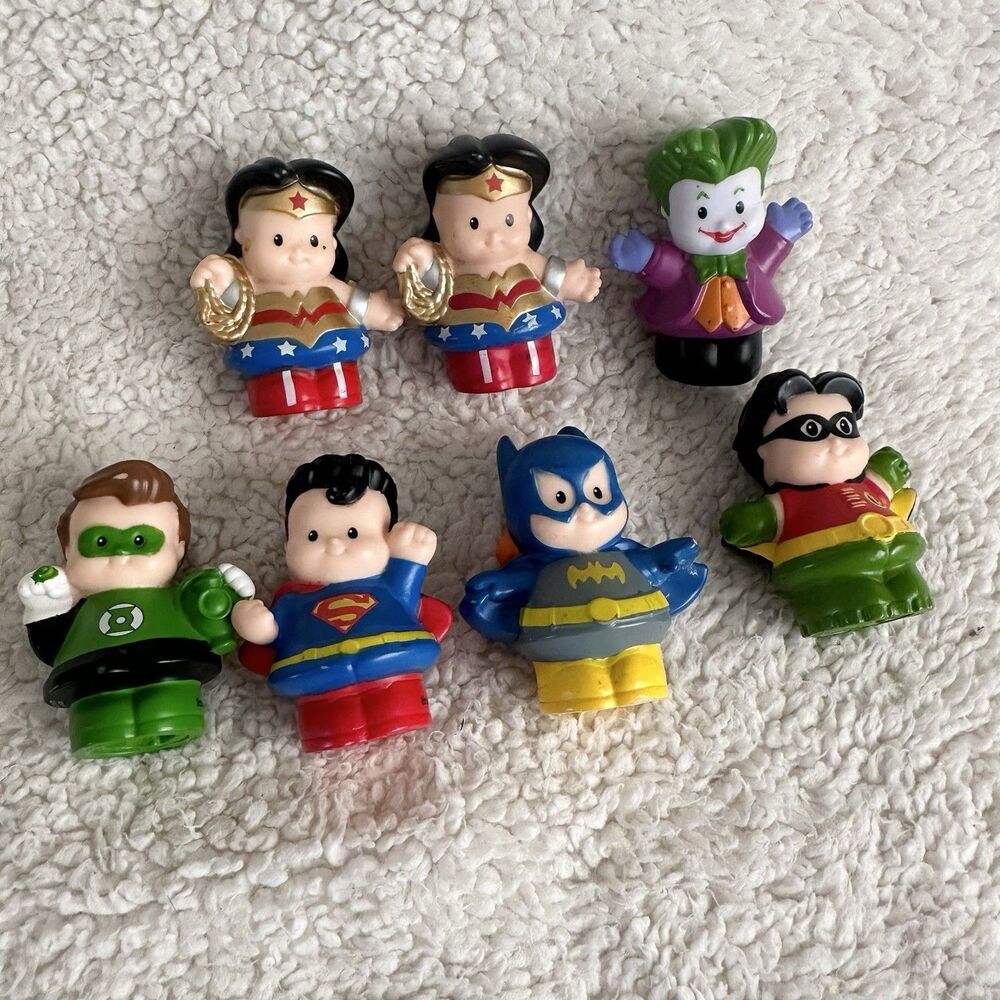 Fisher Price Little People DC Comics Super Heroes Lot of 7 Superman Joker